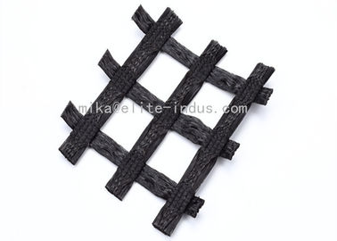 Uniaxial / Biaxial Geogrid, Warp Knitting Polyester Geogrid For Road Construction