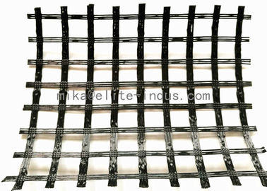 Uniaxial / Biaxial Geogrid, Warp Knitting Polyester Geogrid For Road Construction