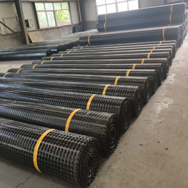 Black Soil Grid Pp Biaxial Geogrid / 40kn Geogrid For Road Construction
